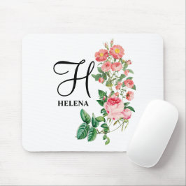 Vintages botanisches Monogramm Mousepad