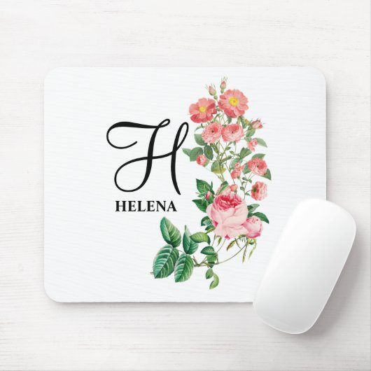 Vintages botanisches Monogramm Mousepad (Mit Mouse)