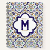 Vintages botanisches Monogramm Notizblock (Vorderseite)