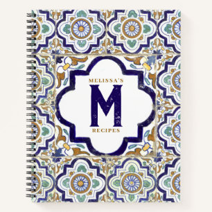 Vintages botanisches Monogramm Notizblock