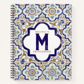 Vintages Botanisches Monogramm-Sketchbuch Notizblock (Vorderseite)