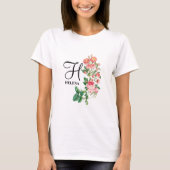 Vintages botanisches Monogramm T-Shirt (Vorderseite)