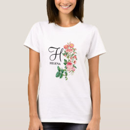 Vintages botanisches Monogramm T-Shirt
