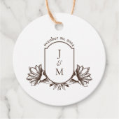 Vintages Botanisches Monogramm Wappen Klassische R Geschenkanhänger (Vorderseite)