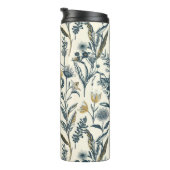 Vintages botanisches Muster aus Gold und Navy Thermosbecher (Nach rechts gedreht)