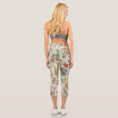 Vintages botanisches Muster Capri Leggings (Rückseite)