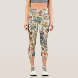 Vintages botanisches Muster Capri Leggings