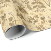 Vintages botanisches Muster Geschenkpapier (Rolleneckpunkt)