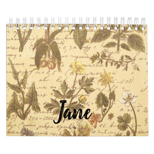 Vintages botanisches Muster Kalender (Titelbild)