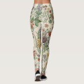 Vintages botanisches Muster Leggings (Rückseite)