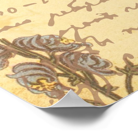 Vintages botanisches Muster Poster (Ecke)