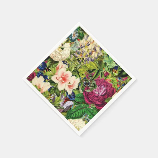 Vintages botanisches Muster Serviette (Ecke)