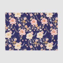 Vintages Botanisches Navy Blush Pink Floral Elegan