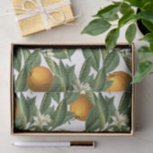 Vintages botanisches Orange Fruchtblossom Muster Seidenpapier (Geschenk)