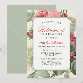 Vintages botanisches Party für Elegante Pension Einladung