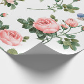 VINTAGES BOTANISCHES PINKROSES-PAPIER GESCHENKPAPIER (Ecke)