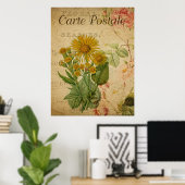 Vintages Botanisches Poster - Marigold (Heimbüro)