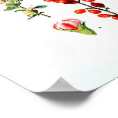 Vintages Botanisches Poster - Rote Berries (Ecke)