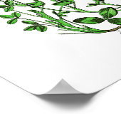 Vintages botanisches Poster - Rote Klee (Ecke)