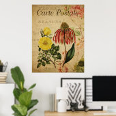 Vintages botanisches Poster - Rudbeckia (Heimbüro)