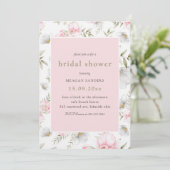 Vintages botanisches Rosenrosen-Brautparty Einladung (Stehend Vorderseite)