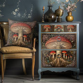 Vintages Botanisches Rotes Pilz Entdeckungsreise z Seidenpapier