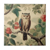 Vintages botanisches Schaf im Wald Fliese (Vorderseite)