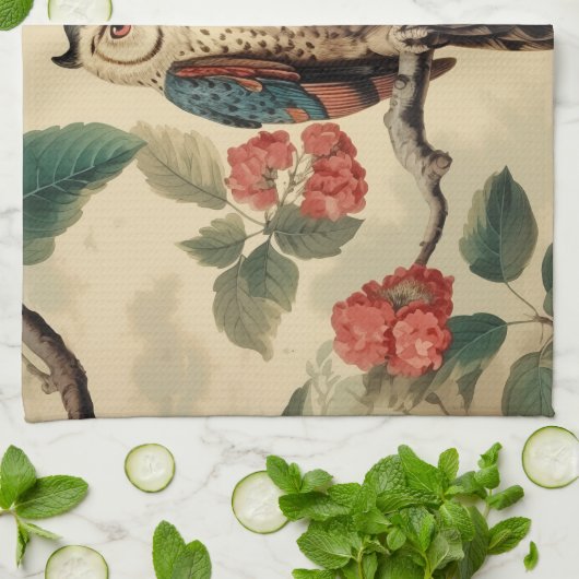 Vintages botanisches Schaf im Wald Geschirrtuch (Gefaltet)