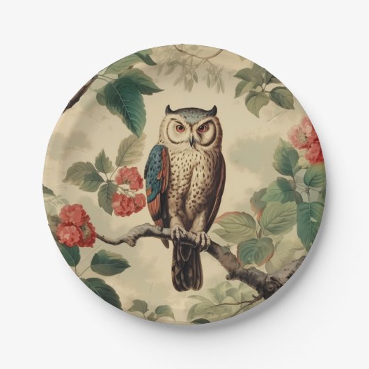 Vintages botanisches Schaf im Wald Pappteller (Vorderseite)