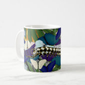 Vintages botanisches Skelettdesign Kaffeetasse (Vorderseite Links)