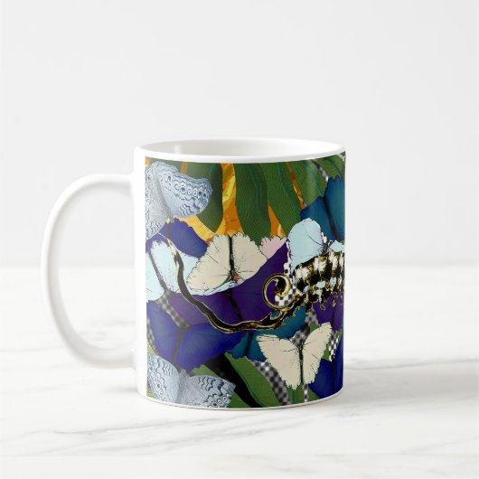 Vintages botanisches Skelettdesign Kaffeetasse (Links)