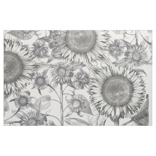 Vintages botanisches Sonnenblume-Blumen-Gewebe Stoff (Yard (91,4 cm))