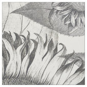Vintages botanisches Sonnenblume-Blumen-Gewebe Stoff (Muster)