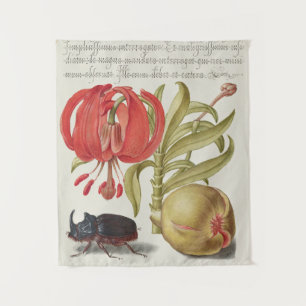 Vintages botanisches Tapisserie Wandteppich