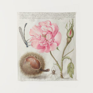 Vintages botanisches Tapisserie Wandteppich