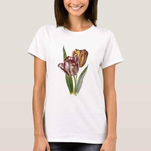 Vintages botanisches - Tulpe-Blumen, T-Shirt (Vorderseite)