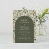 Vintages botanisches und grünes Arch Naturthema Einladung (Stehend Vorderseite)