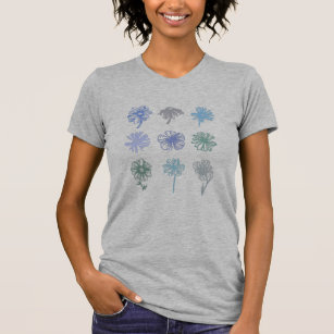 Vintages botanisches Zeichnend Minimalistisches Bl T-Shirt