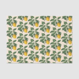 Vintages Botanisches Zitronenfrucht Blossom Beige Seidenpapier