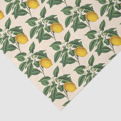 Vintages Botanisches Zitronenfrucht Blossom Beige Seidenpapier (Ausschnitt)