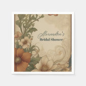 Vintages Bougainvillea Jugendstil-Brautparty Serviette (Vorderseite)