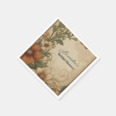 Vintages Bougainvillea Jugendstil-Brautparty Serviette (Ecke)