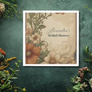 Vintages Bougainvillea Jugendstil-Brautparty Serviette