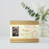 Vintages Bouquet mit Foto-Frame-Erinnerungsdienst Ankündigung (Stehend Vorderseite)