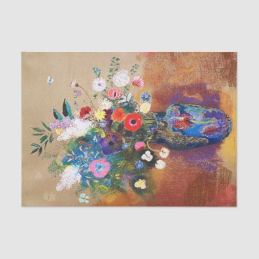 Vintages Bouquet von Blume von Odilon Redon Seidenpapier (Vorderseite)