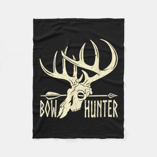 Vintages Bow Hunter Amerikanisches Hirschjagdgesch Fleecedecke (Vorderseite)
