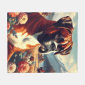 Vintages Boxer-Hundbild Fleecedecke (Vorderseite (Horizontal))