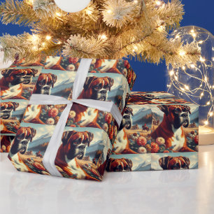 Vintages Boxer-Hundbild Geschenkpapier