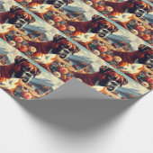 Vintages Boxer-Hundbild Geschenkpapier (Ecke)