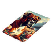 Vintages Boxer-Hundbild Magnet (Linke Seite)